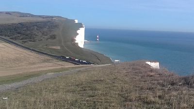 View of Beachy Head from the cliff tops 